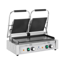ROYAL CATERING Kontakt grill - bordázott + sima - Royal Catering - 3,600 W grillsütő