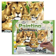 Royal & Langnickel Számozott kifestő készlet, akrilfesték+ecset, 29x39 cm - Oroszlánok akrilfesték