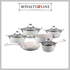 Royalty Line 10 darabos edénykészlet, üvegfedővel, márvány bevonat RL-5010CRM edény