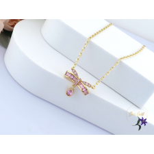  Rozmeri antiallergén kristályköves nyaklánc masnival-14K nyaklánc