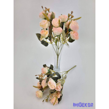  Rózsa 10 fejes selyem csokor 31 cm - Halvány rózsaszín dekoráció