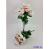  Rózsa 10v selyemvirág csokor 40 cm - Fehér-Rózsaszín