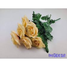  Rózsa 7 ágú selyem csokor 40 cm - Barackos dekorációs kellék