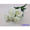  Rózsa 7 ágú selyem csokor 40 cm - Törtfehér