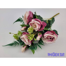  Rózsa+bimbó 9 ágú féloldalas csokor 50 cm - Cirmos Lilás dekoráció
