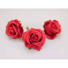  Rózsa minőségi selyemvirág fej 6 cm - Piros dekoráció