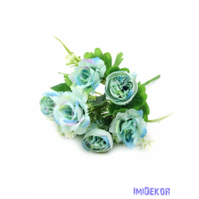  Rózsa ranunculus vegyes selyem csokor 32 cm - Kék dekoráció
