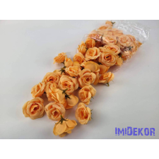 Rózsa selyemvirág fej kb 4-5cm - Halvány Narancs dekorációs kellék