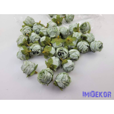 Rózsa szárazhatású selyem fej 3cm - Antik Zöld dekorációs kellék