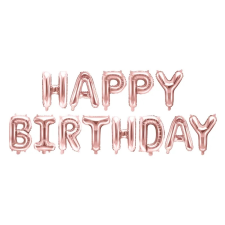  Rózsaarany Happy Birthday fólia lufi dekoráció party kellék