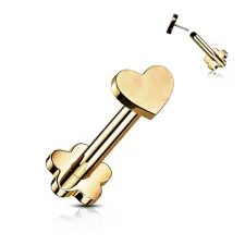  Rózsaarany Színű Szív És Virág Alakú Titánium Egyenesszárú Labret Piercing egyéb ékszer