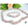  Rózsakvarc ásványi ékszer szett - nyaklánc, karkötő - púder színű
