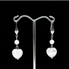  Rózsakvarc szív fülbevaló fülbevaló