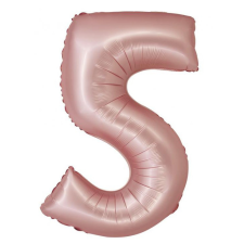 Rózsaszín 5-ös Light Pink Mat szám fólia lufi 76 cm party kellék