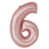  Rózsaszín 6-os Light Pink Mat szám fólia lufi 76 cm
