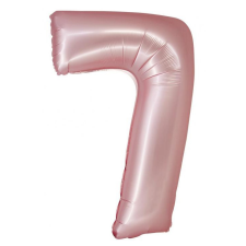 Rózsaszín 7-es Light Pink Mat szám fólia lufi 76 cm party kellék
