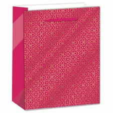  Rózsaszín ajándéktasak arany mozaik mintával - 32x26 cm ajándéktasak