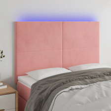  rózsaszín bársony LED-es fejtámla 144x5x118/128 cm ágy és ágykellék