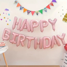  Rózsaszín Happy Birthday lufi füzér sütés és főzés
