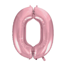  Rózsaszín Light Pink 0-ás szám fólia lufi 92 cm party kellék