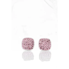  Rózsaszín Swarovski® Kristályokkal Kirakott S925 Ezüst Kocka Fülbevaló fülbevaló