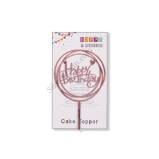  Rózsaszín szíves Happy Birthday tortadísz sütés és főzés