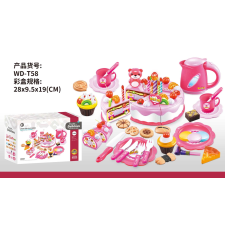 Rózsaszín születésnapi torta party készlet konyhakészlet