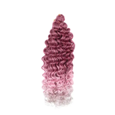  Rózsaszín-Szürke Ombre Hullámos Póthaj Fonáshoz - 50 cm póthaj