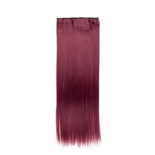  Rózsaszín-Vörös Egyenes Csatos Póthaj 75 cm póthaj