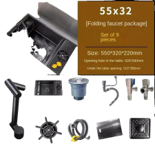  Rozsdamentes acél mosogató, egy tál kialakítás, csiszolt felületi kivitel, 55cmx32cm mosogatótálca