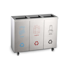  Rozsdamentes acél szelektív szemetes 3 részes 304-as acél szemetes