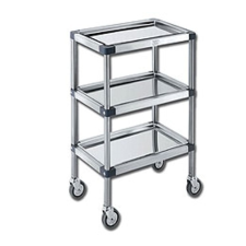  Rozsdamentes műszerasztal 3 polcos 50x30x80 cm bútor