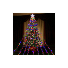 RPP Karácsonyi vízesés fényfüzér csillaggal, 8 programmal, 360 LED, színes karácsonyfa izzósor