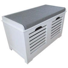 RRR COMPANY TÁROLÓS ÜLŐKE 2 TÁROLÓDOBOZZAL MDF/SZÜRKE/FEHÉR 71X43X35CM bútor