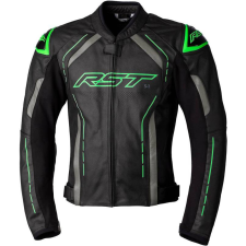 RST S1 CE Bőrdzseki - Fekete/Szürke/Neonzöld Méret XL motoros kabát