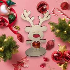  Rudi a szarvas, talpon álló csokigolyós dekorációs kellék