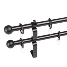 Rúdkarnis fém dupla fekete D=16 mm 160 cm (tartozékokkal) 3704069 karnis, függönyrúd