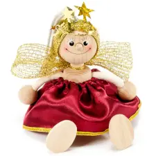  Rugós figura (angyal, bordó) játékfigura