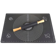 Ruhhy 23760 Szilikon nyújtólap (70×50 cm) + sodrófa, szürke sütés és főzés