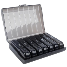 Ruhhy 24287 Heti gyógyszeradagoló, fekete gyógyászati segédeszköz