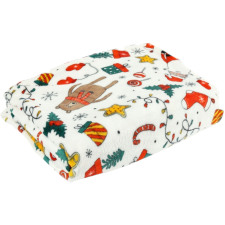 Ruhhy 26608 Takaró karácsonyi motívummal 150 × 200 cm, fehér (5900779960107) lakástextília