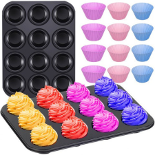 Ruhhy , muffin sütőforma szilikonformával, 12db-os sütés és főzés