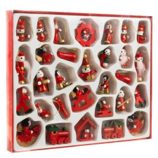 Ruhhy WOODEN HANGINGS / CHRISTMAS TREE BALLS 30 pcs karácsonyfadísz