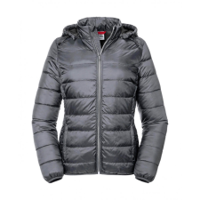 Russell Europe Női kapucnis hosszú ujjú kabát Russell Europe Ladies&#039; Hooded Nano Jacket XL, Vasszürke női dzseki, kabát