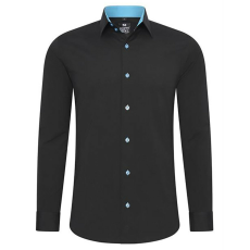  RUSTY NEAL férfi ing R-44 hosszú ujjú karcsú fazon, Fekete 5XL