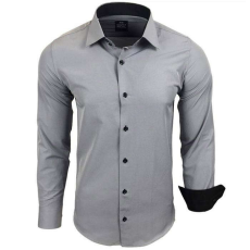  RUSTY NEAL férfi ing R-44 hosszú ujjú karcsú fazon, Szürke 6XL