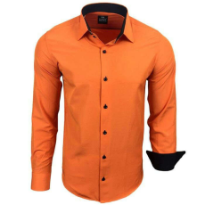  RUSTY NEAL férfi ing R-44 hosszú ujjú karcsú fazon, XL Narancs