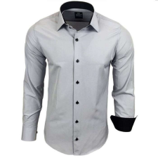 RUSTY NEAL férfi ing R-44 hosszú ujjú karcsú fazon, XL Szürke férfi ing
