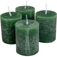 Rusztikus henger gyertya 40x50mm mohazöld 4db/csom (db ár) gyertya