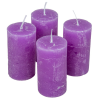  Rusztikus henger gyertya 40x75mm lila 4db/csom (db ár)